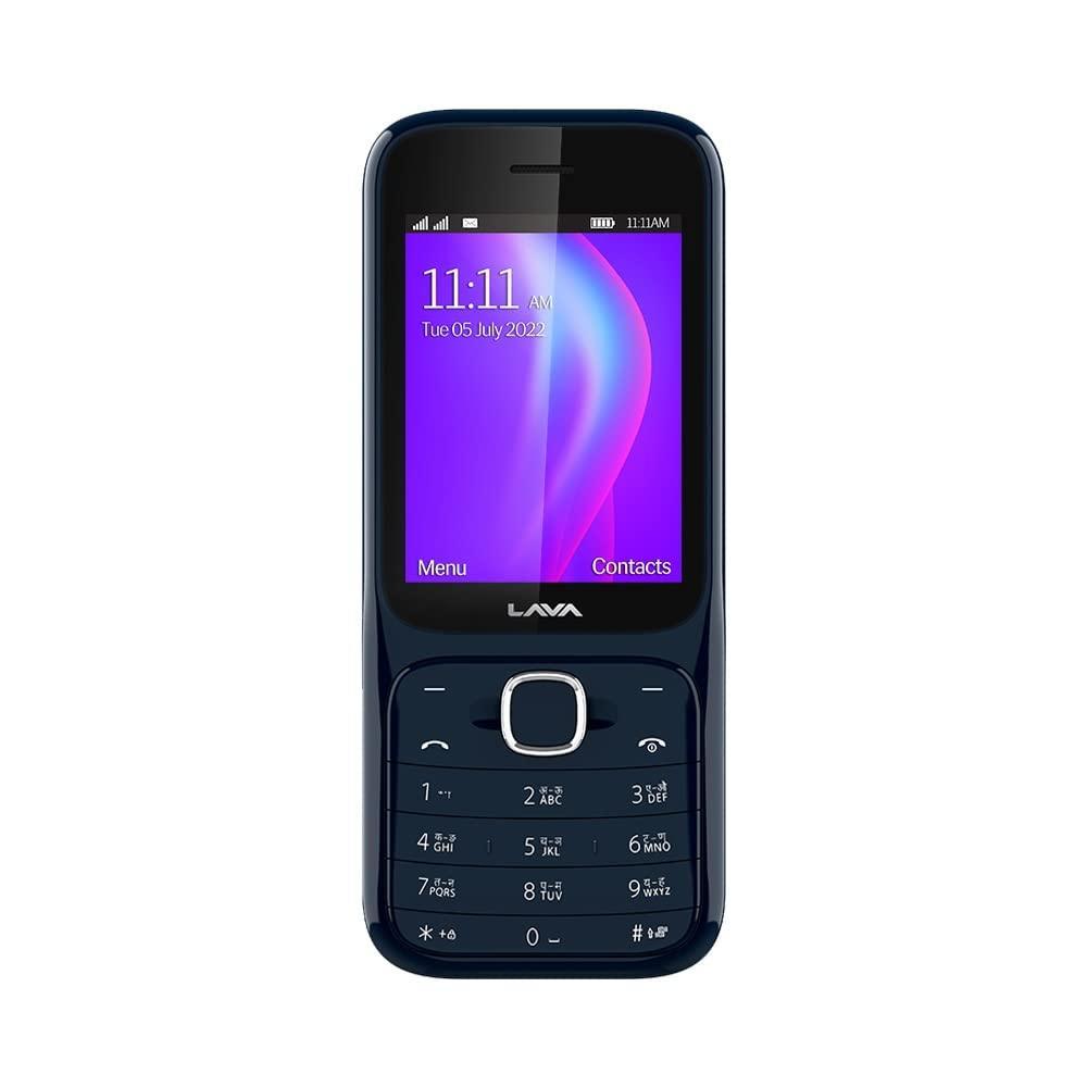 (Refurbished) Lava Gem Power (Blue Chrome) - Dual sim Keypad Mobile with 2.8" Big Screen, Smart AI Battery and Auto Call Recording - Triveni World