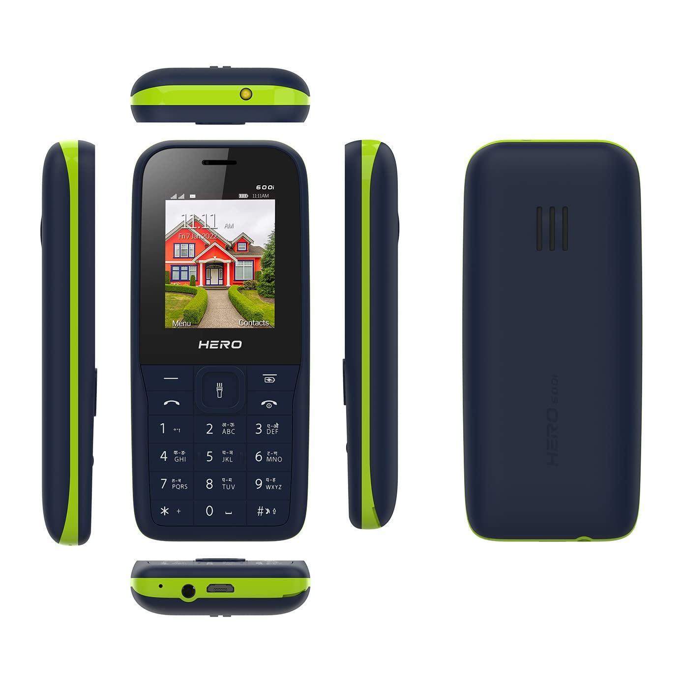 (Refurbished) Lava Hero 600i (Blue Green) with Sleek and Stylish Design, 10 Regional Languages Input Sup - Triveni World