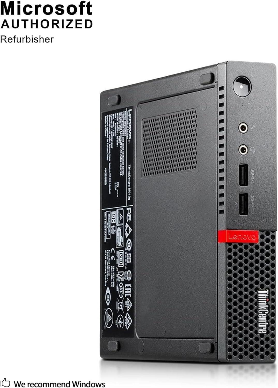 (Refurbished) Lenovo ThinkCenter M910Q - Tiny (Core i5, 7th GEN / 8GB RAM / 256 GB SSD / Intel UHD GRAPHICS / Windows 10 Pro / 6 USB / VGA + HDMI /MS office - CPU Only) - Triveni World