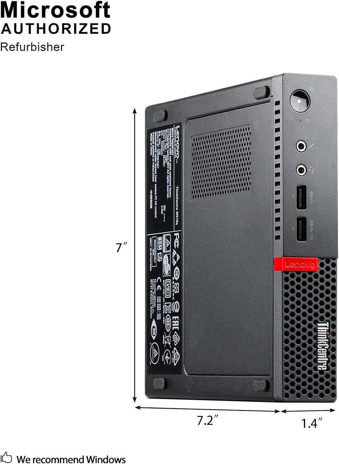 (Refurbished) Lenovo ThinkCenter M910Q - Tiny (Core i5, 7th GEN / 8GB RAM / 256 GB SSD / Intel UHD GRAPHICS / Windows 10 Pro / 6 USB / VGA + HDMI /MS office - CPU Only) - Triveni World