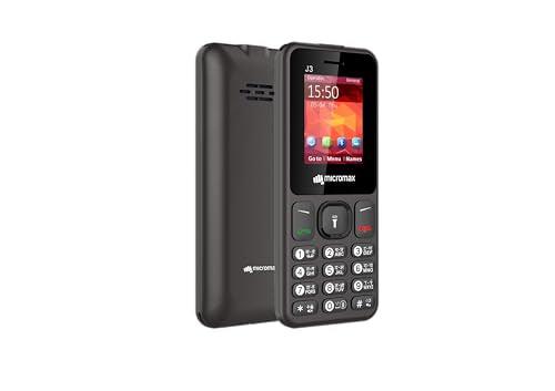 (Refurbished) Micromax All-New J3 Sleek & Stylish |Keypad Mobile with 1.77" Screen|Auto Call Recording | Bright Torch| Wireless FM |Grey| - Triveni World