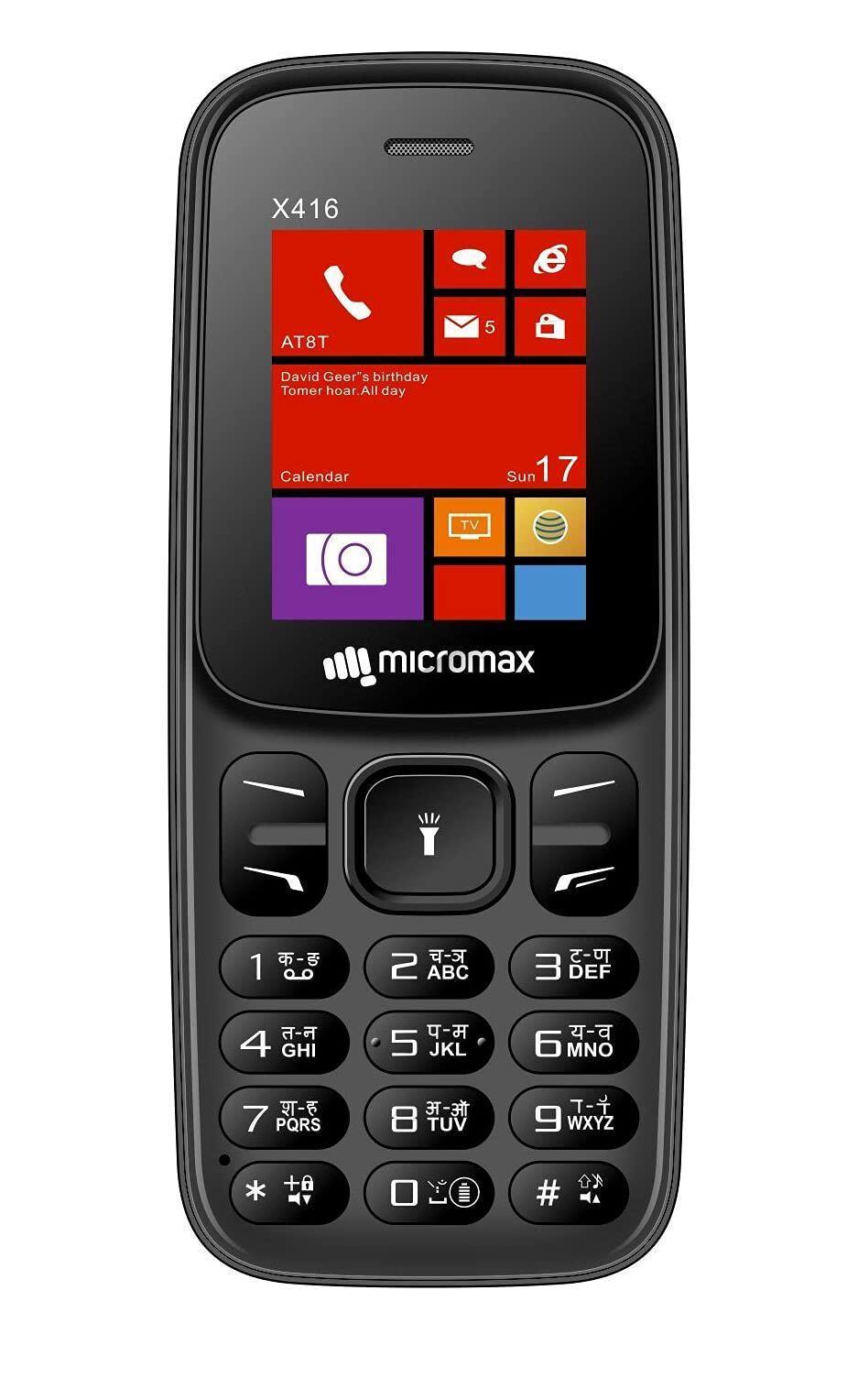 (Refurbished) Micromax X416 Black+Blue - Triveni World