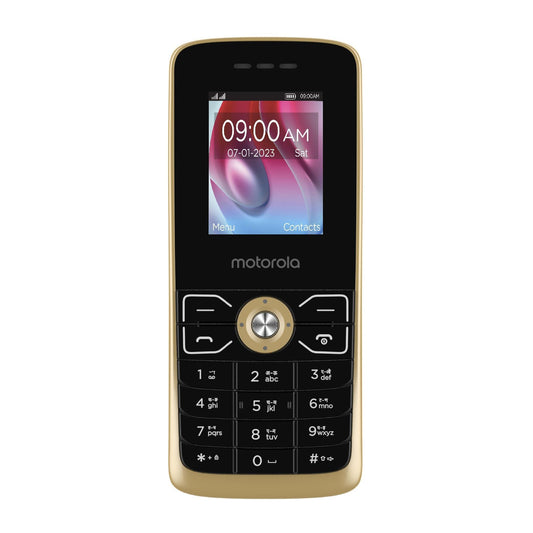 (Refurbished) Motorola a50G - Dual Sim Keypad Mobile with Expandable Memory Upto 32GB, Rear Camera, 1750 mAh Big Battery, 6 Indian Languages Input Support (Gold) - Triveni World