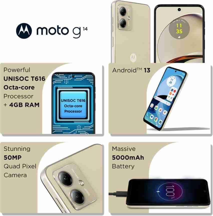 (Refurbished) Motorola G14 (Butter Cream, 4GB RAM, 128GB Storage) - Triveni World