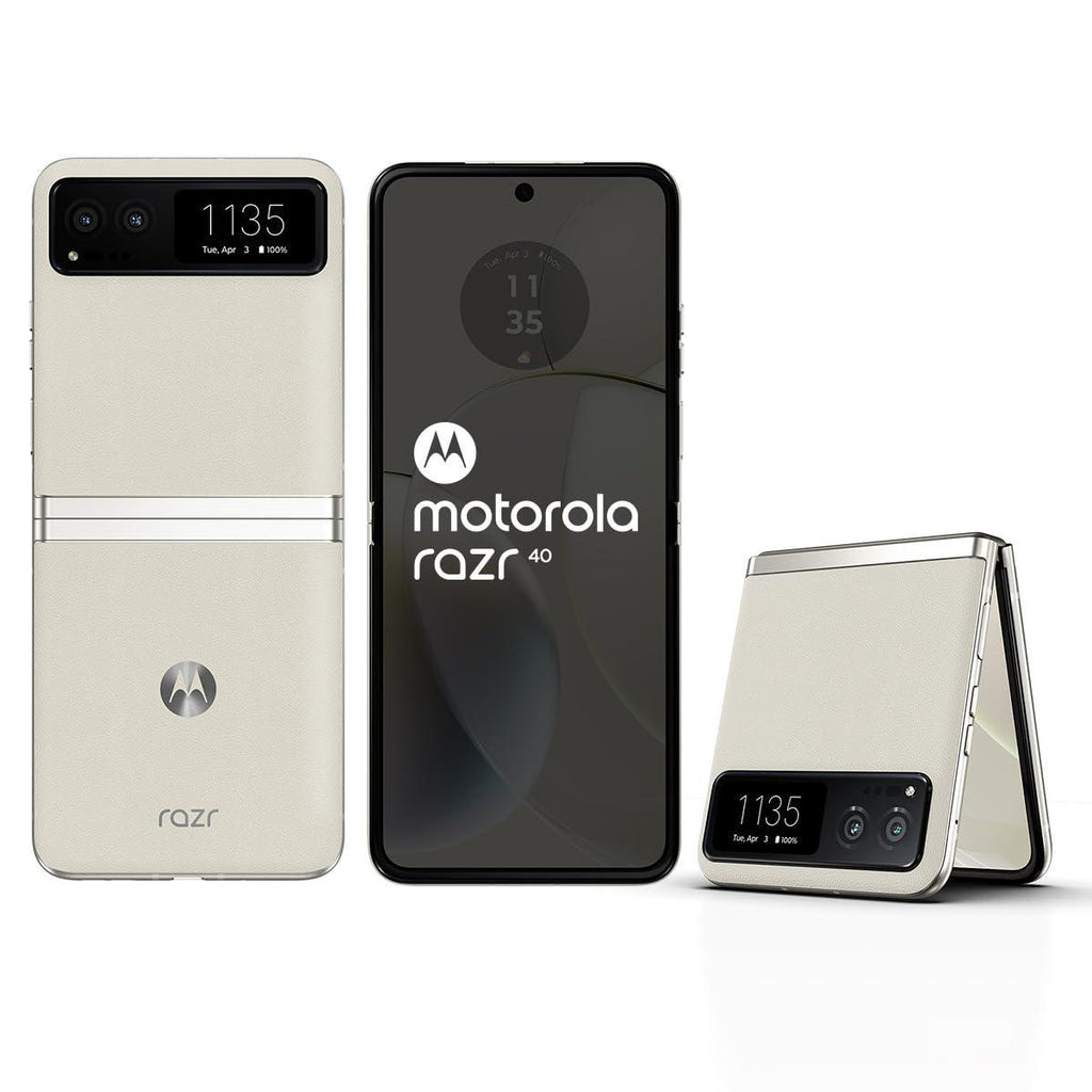 (Refurbished) Motorola razr 40 (Vanilla Cream, 8GB RAM, 256GB Storage) | External AMOLED Display | 6.9" AMOLED 144Hz Display | 64MP Main Camera | Android 13 - Triveni World