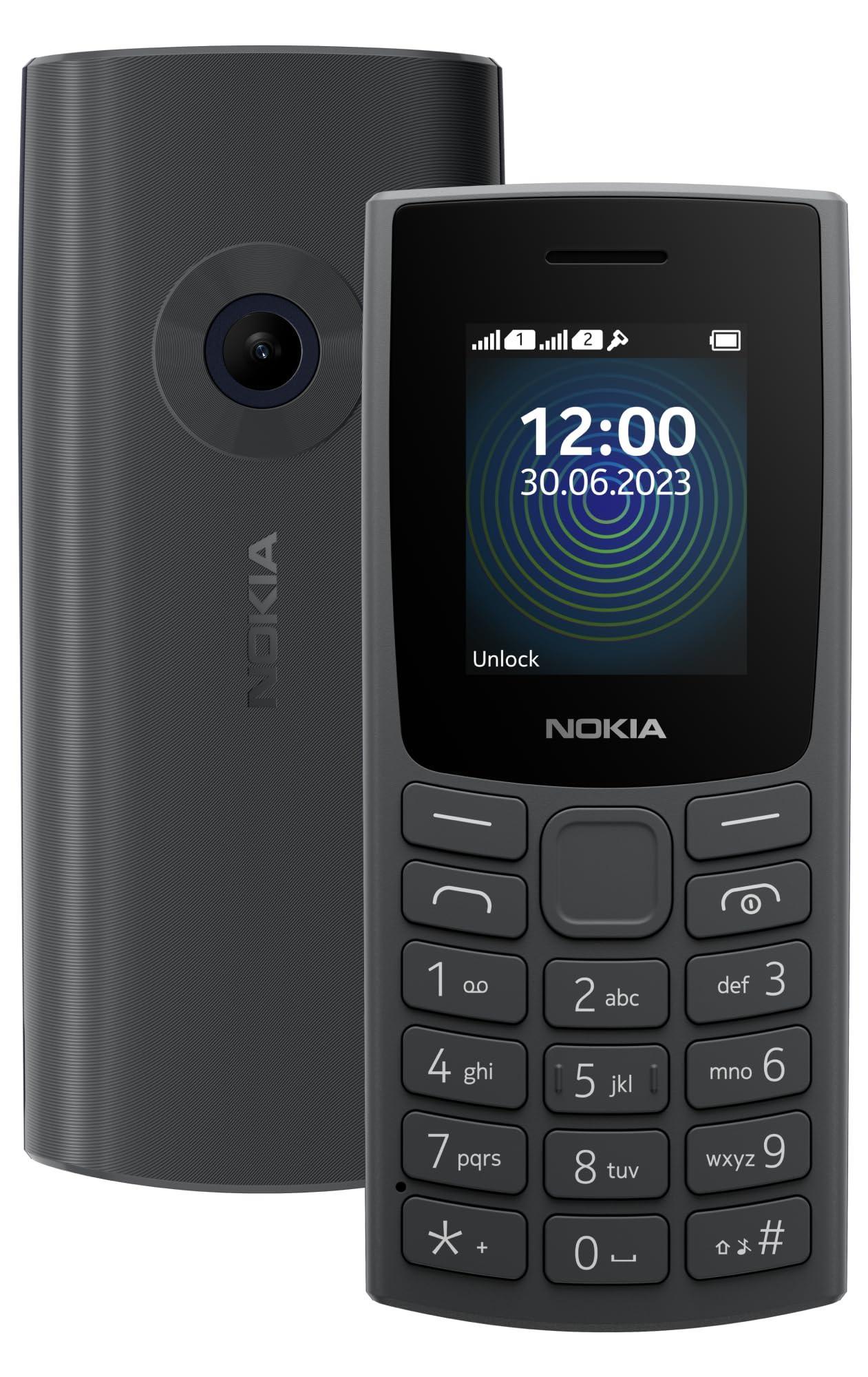 (Refurbished) Nokia 110 with Built-in UPI App and Scan & Pay Feature, MP3 Player, Rear Camera, Long-Lasting Battery, and Voice Recorder | Charcoal - Triveni World