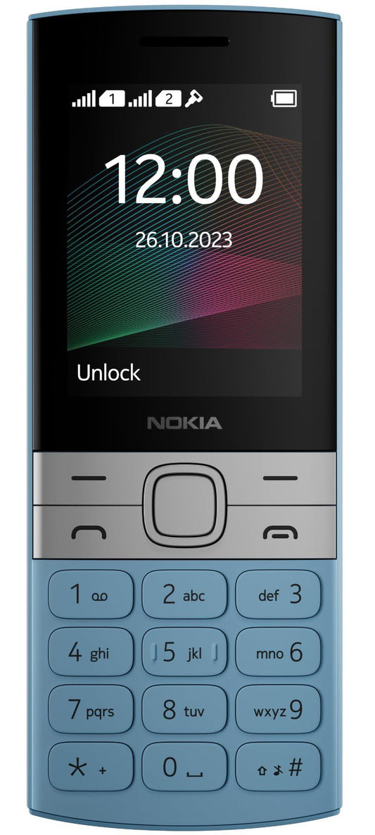 (Refurbished) Nokia 150 Dual SIM Premium Keypad Phone | Rear Camera, Long Lasting Battery Life, Wireless FM Radio & MP3 Player and All-New Modern Premium Design | Blue - Triveni World