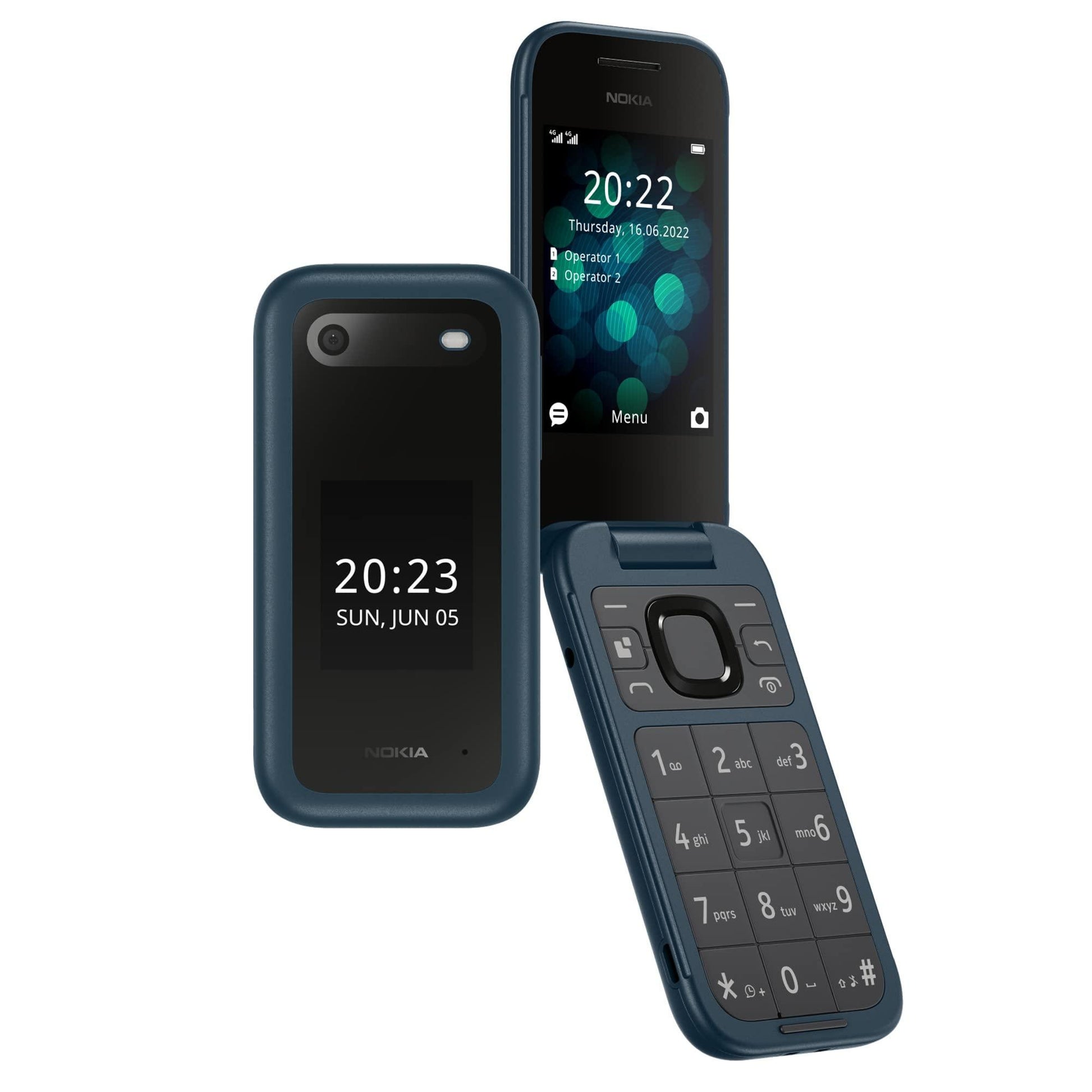 (Refurbished) Nokia 2660 Flip 4G Volte keypad Phone with Dual SIM, Dual Screen, inbuilt MP3 Player & Wireless FM Radio | Blue - Triveni World