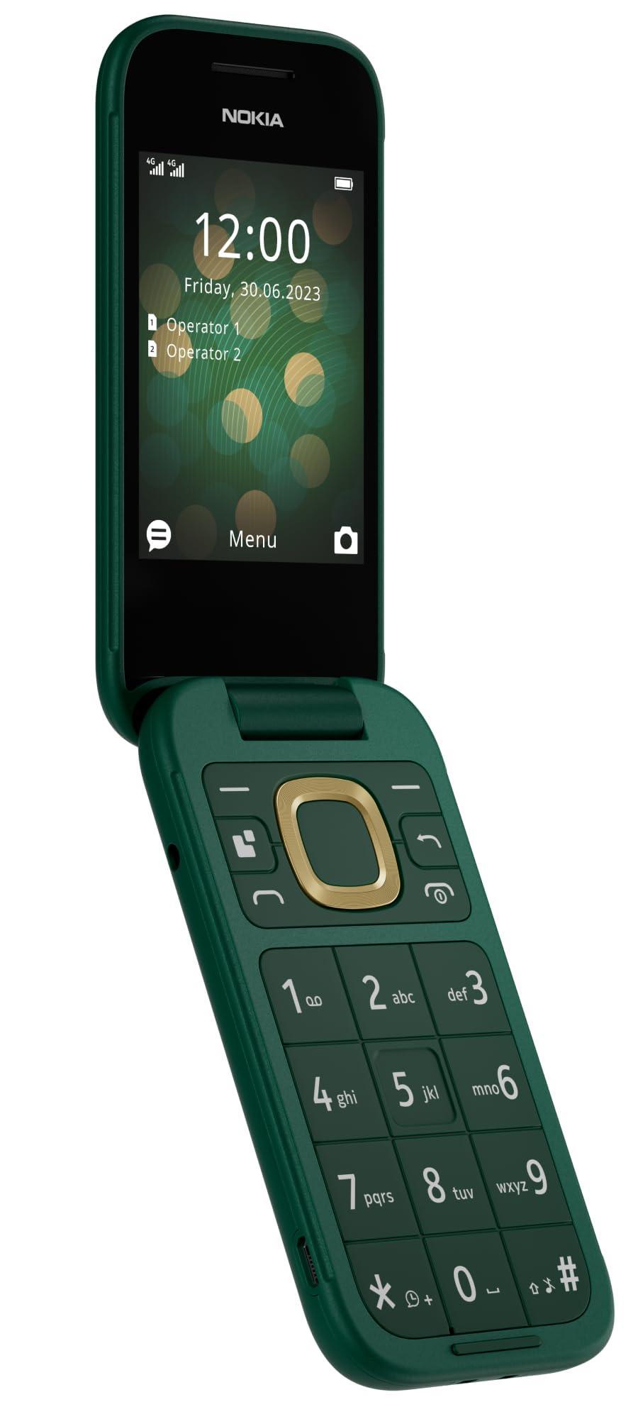 (Refurbished) Nokia 2660 Flip 4G Volte keypad Phone with Dual SIM, Dual Screen, inbuilt MP3 Player & Wireless FM Radio | Lush Green - Triveni World