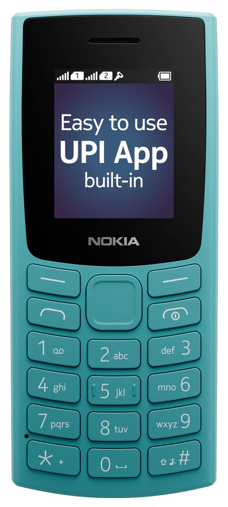 (Refurbished) Nokia All-New 105 Dual Sim Keypad Phone with Built-in UPI Payments, Long-Lasting Battery, Wireless FM Radio | Cyan - Triveni World