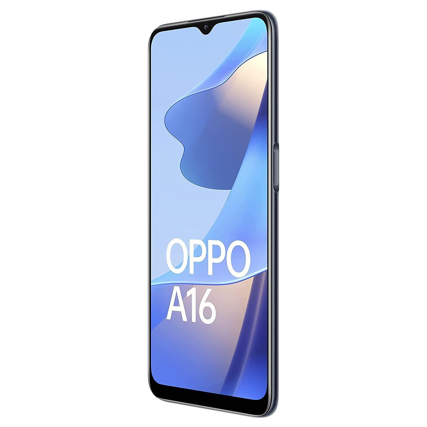 (Refurbished) Oppo A16 (Crystal Black, 4GB RAM, 64GB Storage) Without Offers, Large - Triveni World