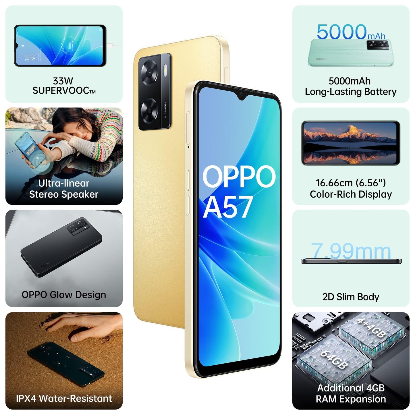 (Refurbished) Oppo A57 (Glowing Gold, 4GB RAM, 64 Storage)ffers - Triveni World