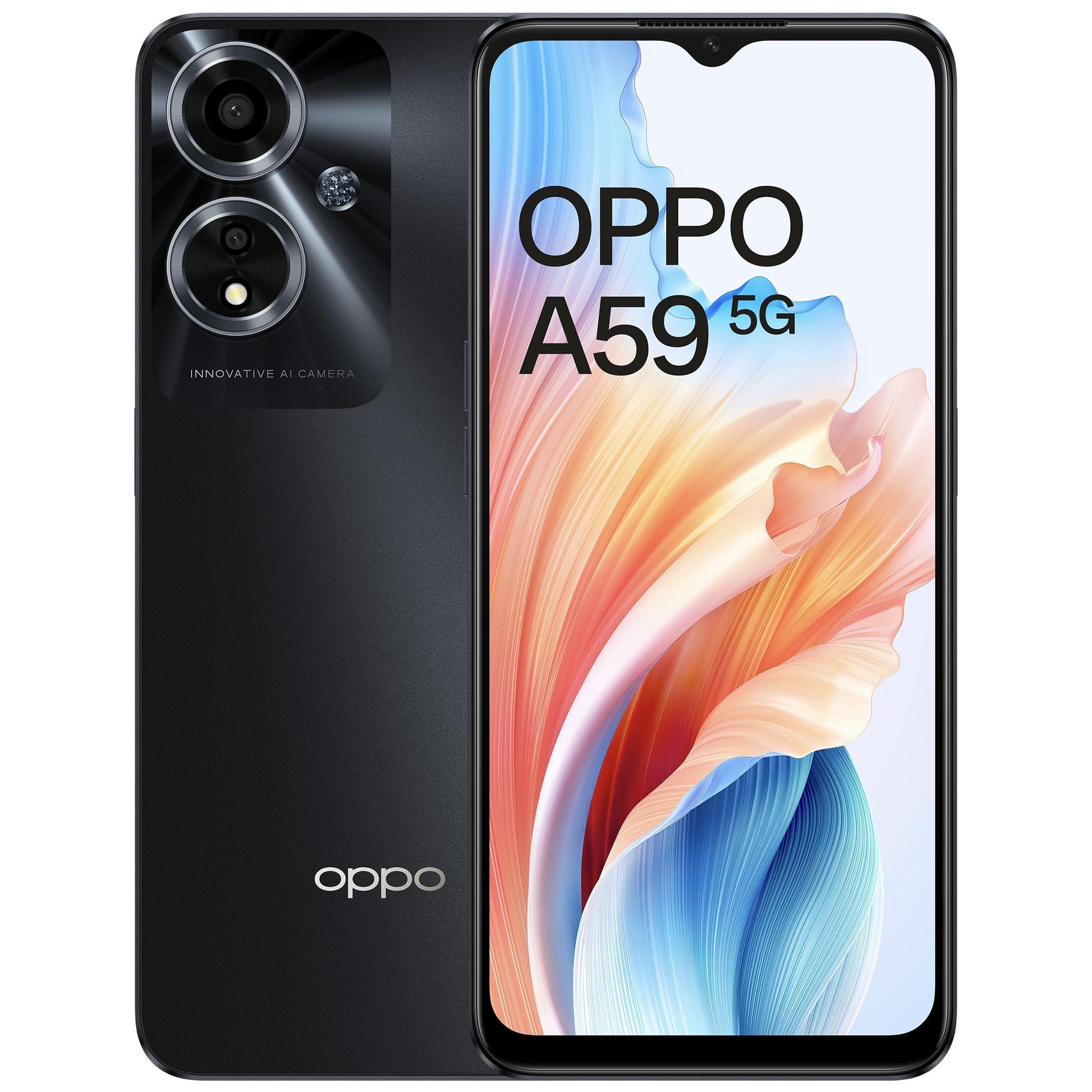 (Refurbished) OPPO A59 5G (Starry Black, 6GB RAM, 128GB Storage) | 5000 mAh Battery with 33W SUPERVOOC Charger | 6.56" HD+ 90Hz Display | with No Cost EMI/Additional Exchange Offers - Triveni World