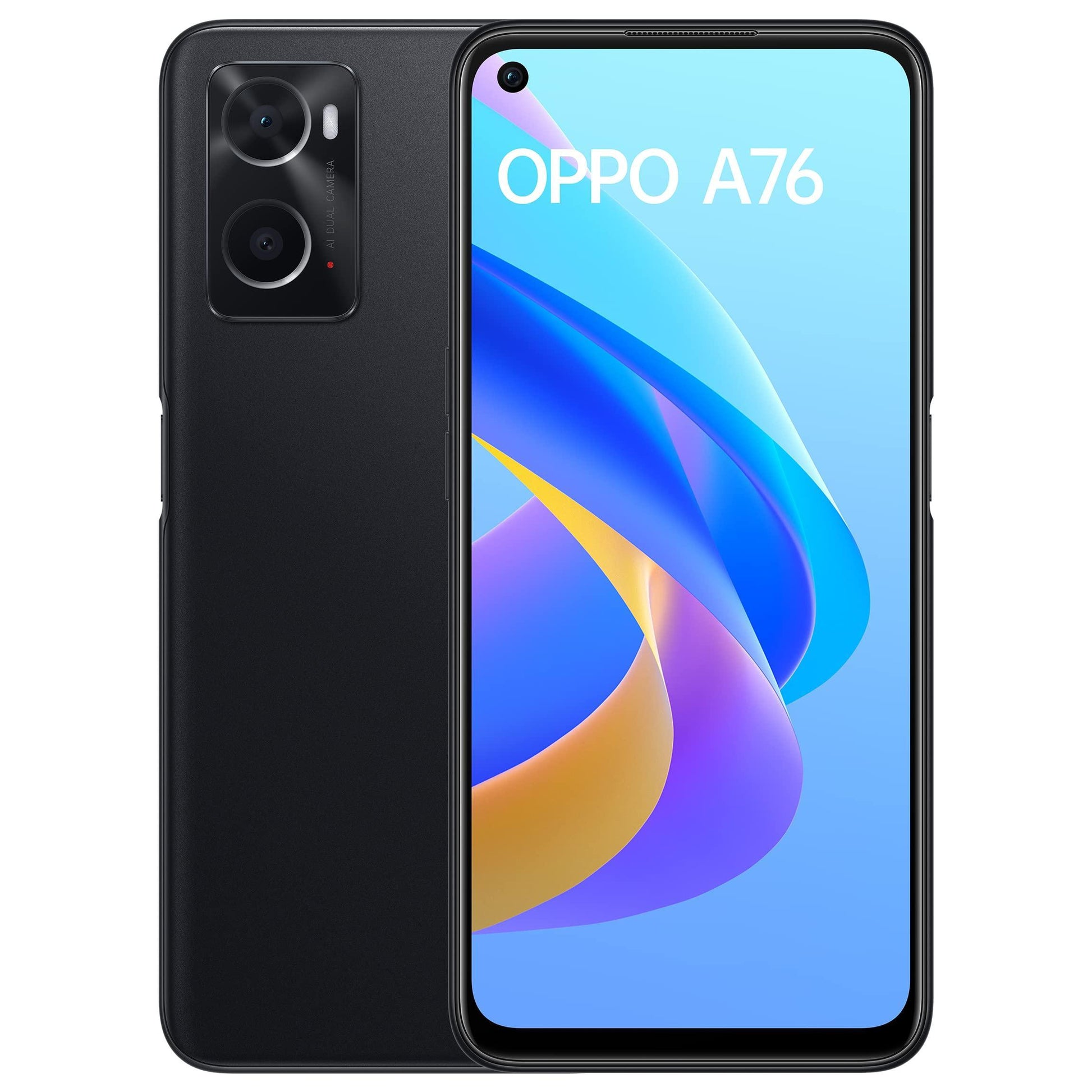 (Refurbished) OPPO A76 (Glowing Black, 6GB RAM, 128 Storage) with No Cost EMI/Additional Exchange Offers - Triveni World