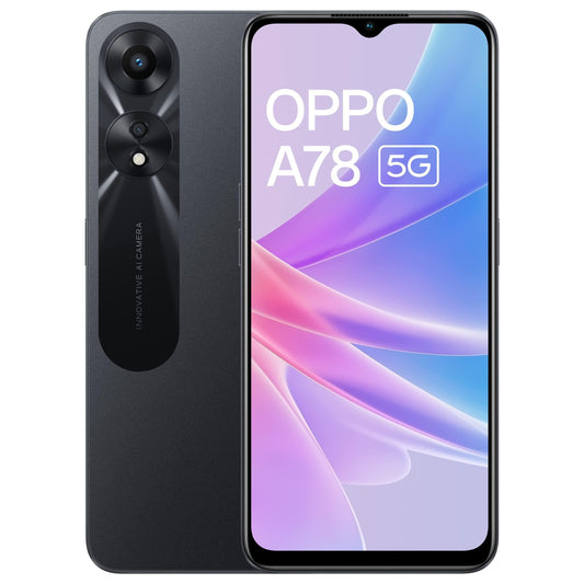 (Refurbished) Oppo A78 5G (Glowing Black, 8GB RAM, 128 Storage) | 5000 mAh Battery with 33W SUPERVOOC Charger| 50MP AI Camera | 90Hz Refresh Rate - Triveni World