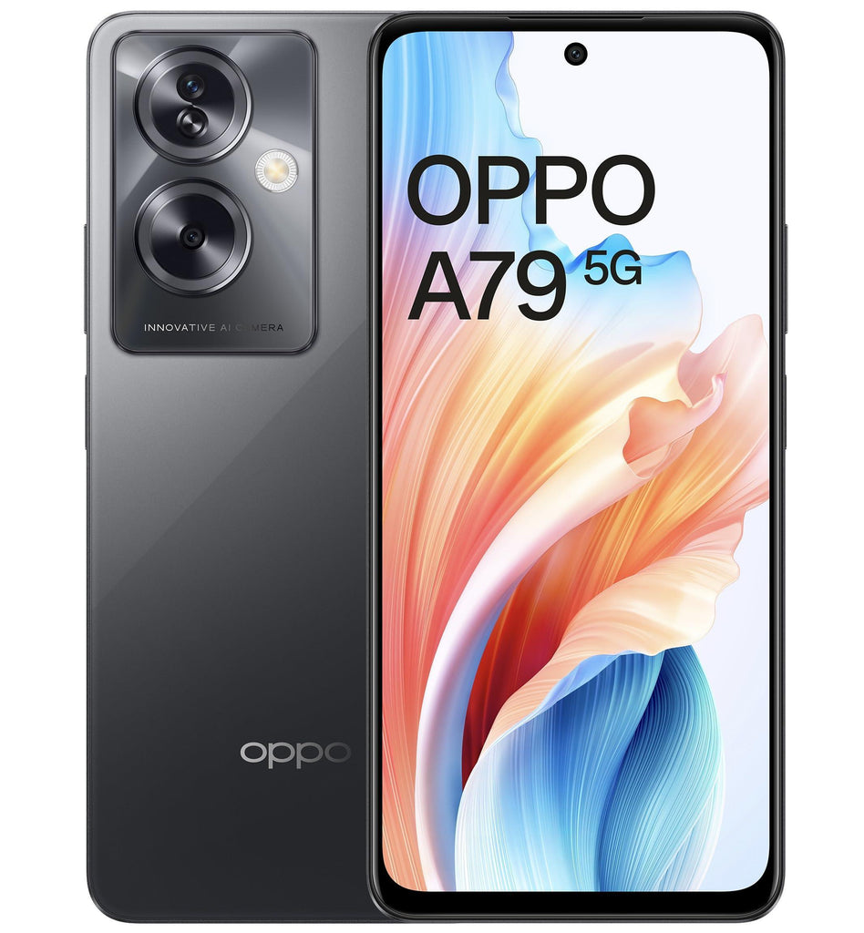 (Refurbished) Oppo A79 5G (Mystery Black, 8GB RAM, 128GB Storage) | 5000 mAh Battery with 33W SUPERVOOC Charger | 50MP AI Rear Camera | 6.72" FHD+ 90Hz Display | with No Cost EMI/Additional Exchange Offers - Triveni World