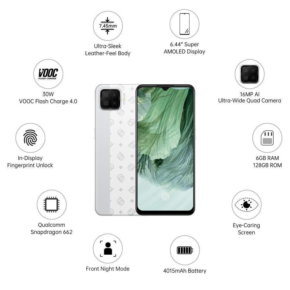 (Refurbished) OPPO F17 (Classic Silver, 6GB RAM, 128GB Storage) with No Cost EMI/Additional Exchange Offers - Triveni World