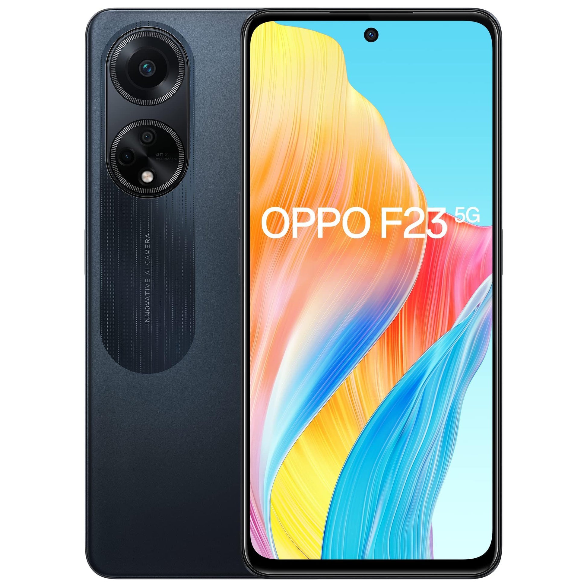 (Refurbished) Oppo F23 5G (Cool Black, 8GB RAM, 256GB Storage) | 5000 mAh Battery with 67W SUPERVOOC Charger | 64MP Rear Triple AI Camera with Microlens | 6.72" FHD+ 120Hz Display | with Offer - Triveni World