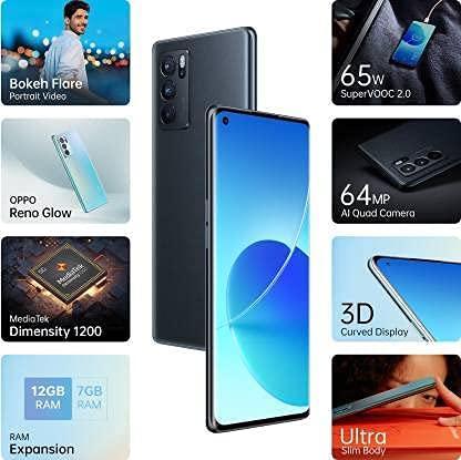 (Refurbished) Oppo Reno 6 Pro 5G (Stellar Black, 12GB RAM, 256GB Storage) - Triveni World