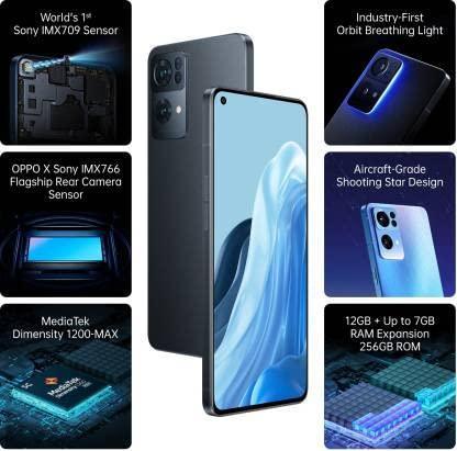 (Refurbished) OPPO Reno7 Pro 5G (Starlight Black, 12 GBRAM, 256GB Storage) - Triveni World