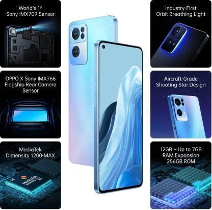 (Refurbished) OPPO Reno7 Pro 5G (Startrails Blue, 12GB RAM, 256GB Storage) - Triveni World