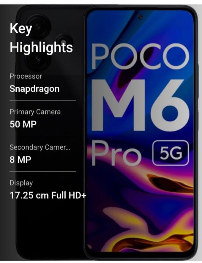 (Refurbished) POCO M6 Pro 5G (Power Black, 128 GB) (6 GB RAM) - Triveni World