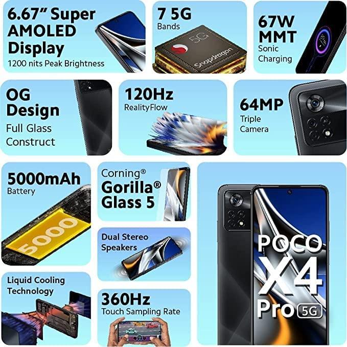 (Refurbished) POCO X4 Pro 5G (Laser Black, 8GB RAM 128GB Storage) - Triveni World