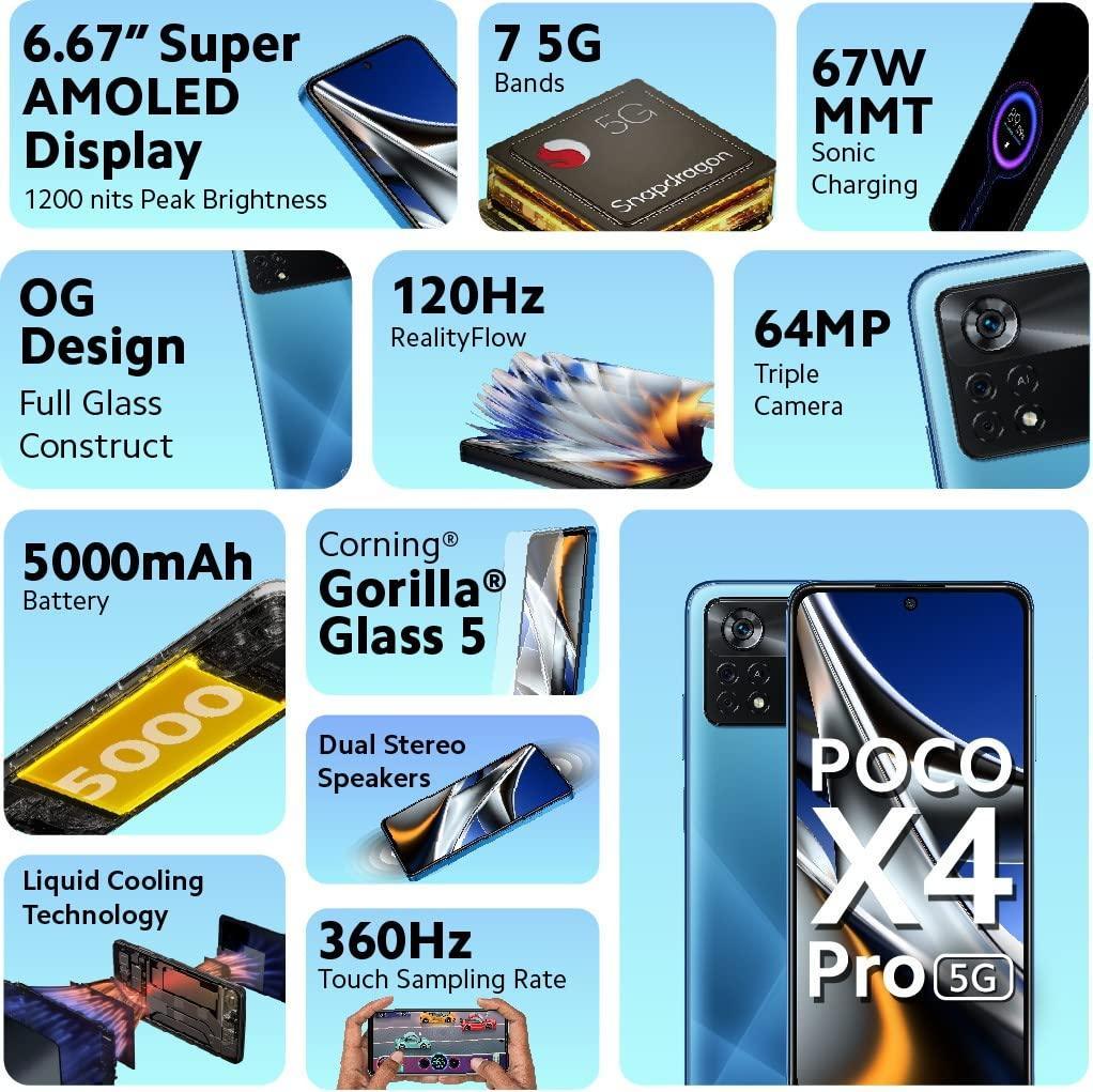 (Refurbished) POCO X4 Pro 5G (Laser Blue, 6GB RAM 128GB Storage) - Triveni World