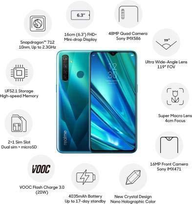 (Refurbished) realme 5 Pro (Crystal Green, 6GB RAM, 64GB Storage) - Triveni World