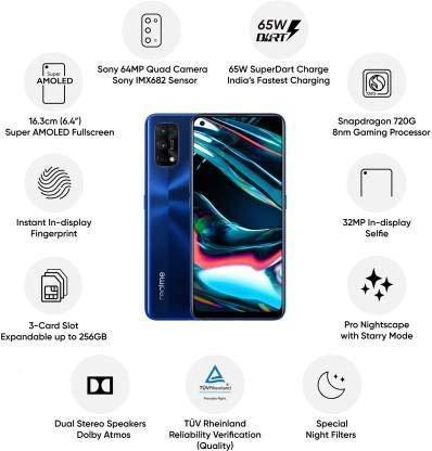 (Refurbished) Realme 7 Pro (Mirror Blue, 128 GB) (6 GB) - Triveni World