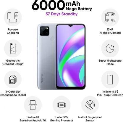 (Refurbished) Realme C12 (Power Silver, 32 GB) (3 GB RAM) - Triveni World