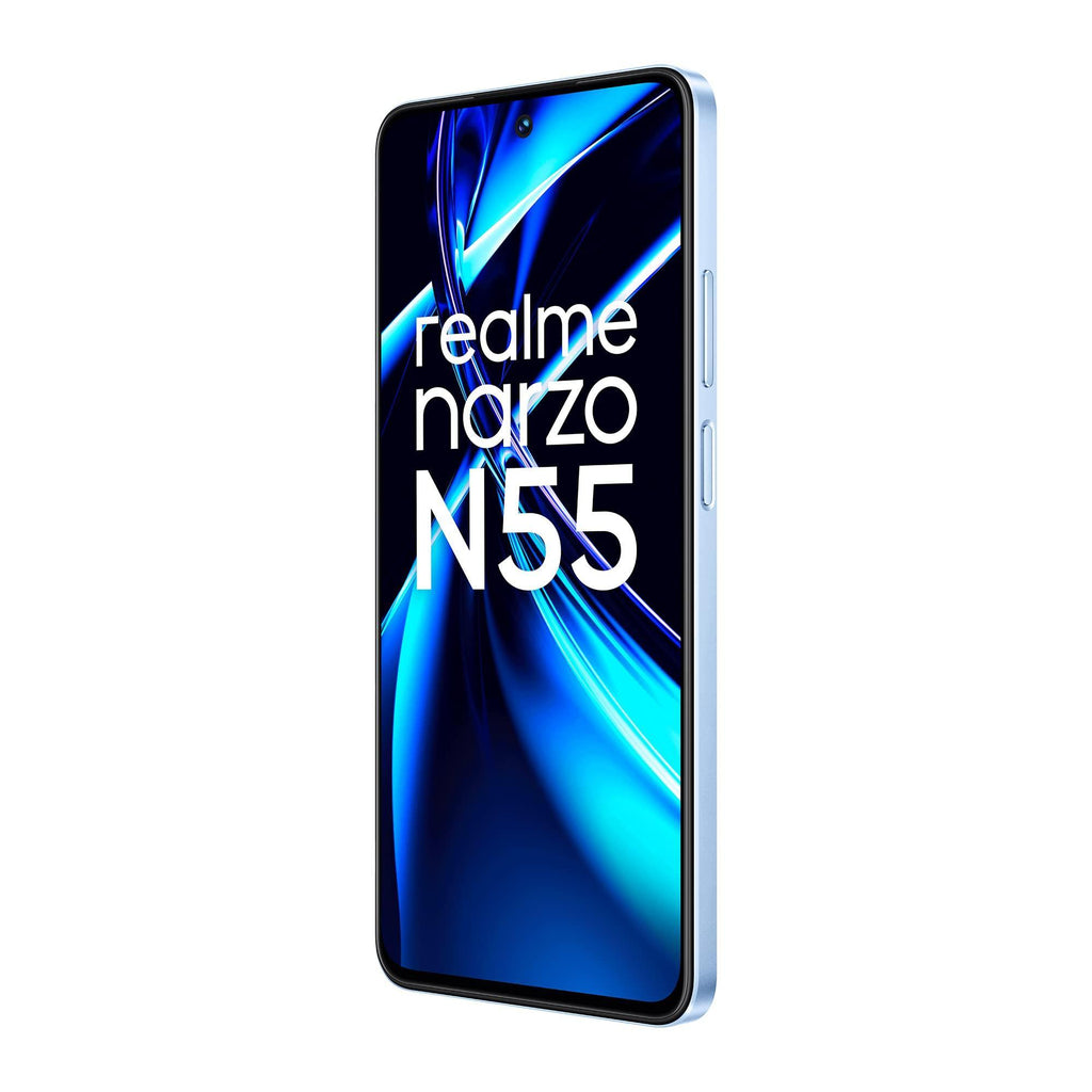 (Refurbished) realme narzo N55 (Prime Blue, 4GB+64GB) 33W Segment Fastest Charging | Super High-res 64MP Primary AI Camera - Triveni World