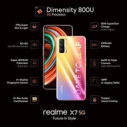 (Refurbished) Realme X7 (Nebula, 6GB RAM, 128GB Storage) Without Offer - Triveni World