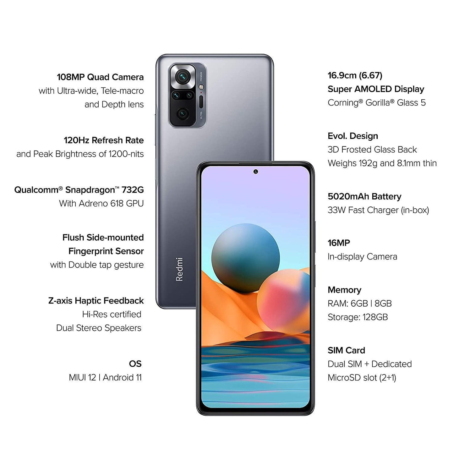 (Refurbished) Redmi Note 10 Pro Max (Dark Night, 6GB RAM, 128GB Storage) -108MP Quad Camera | 120Hz Super Amoled Display - Triveni World