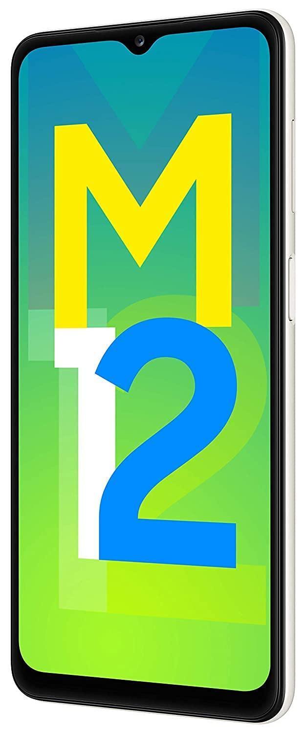 (Refurbished) Samsung Galaxy M12 (White,4GB RAM, 64GB Storage) 6000 mAh with 8nm Processor | True 48 MP - Triveni World