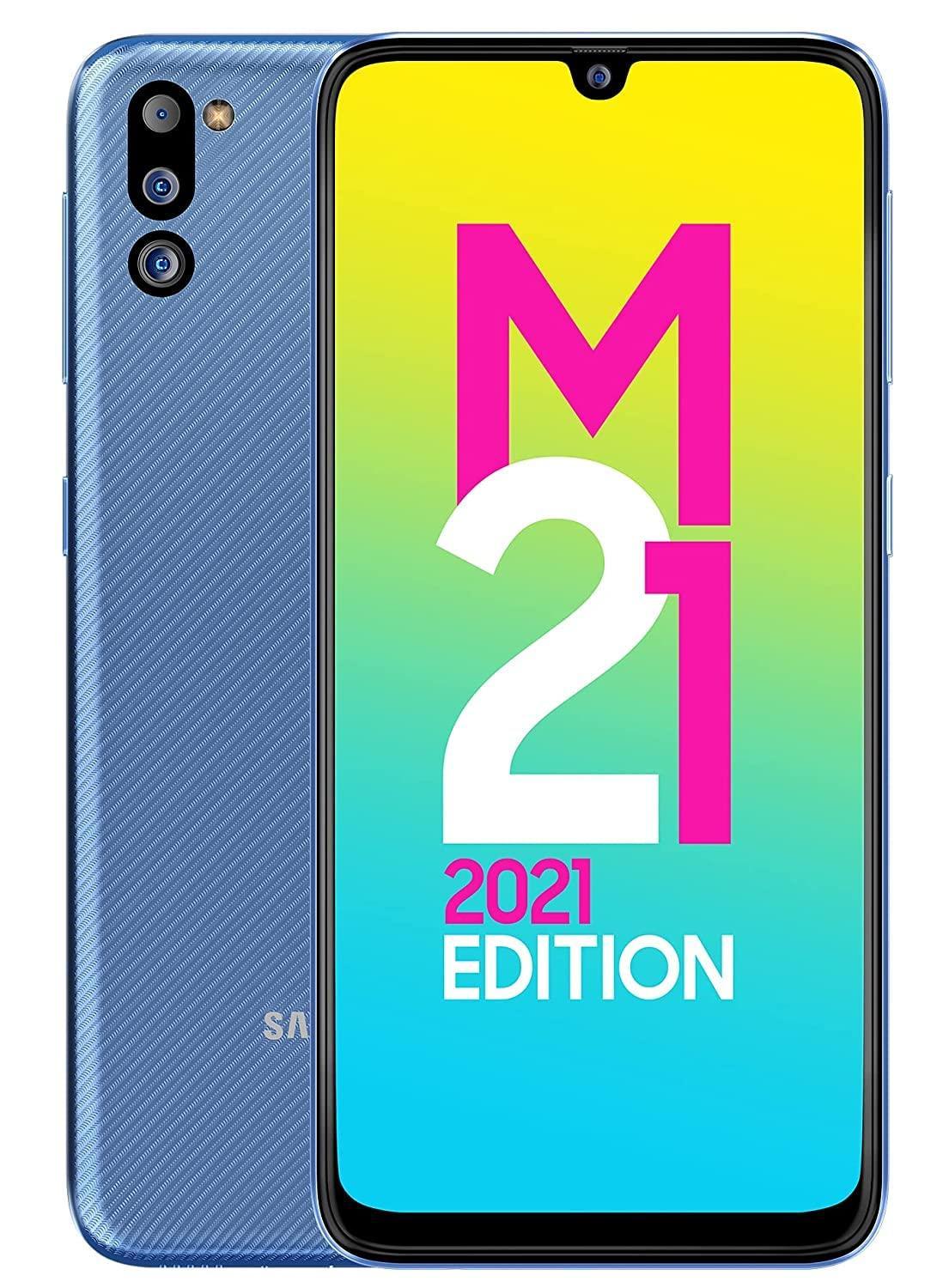 (Refurbished) Samsung Galaxy M21 2021 Edition - Arctic Blue, 6GB RAM, 128GB Storage - FHD+ sAMOLED - Triveni World