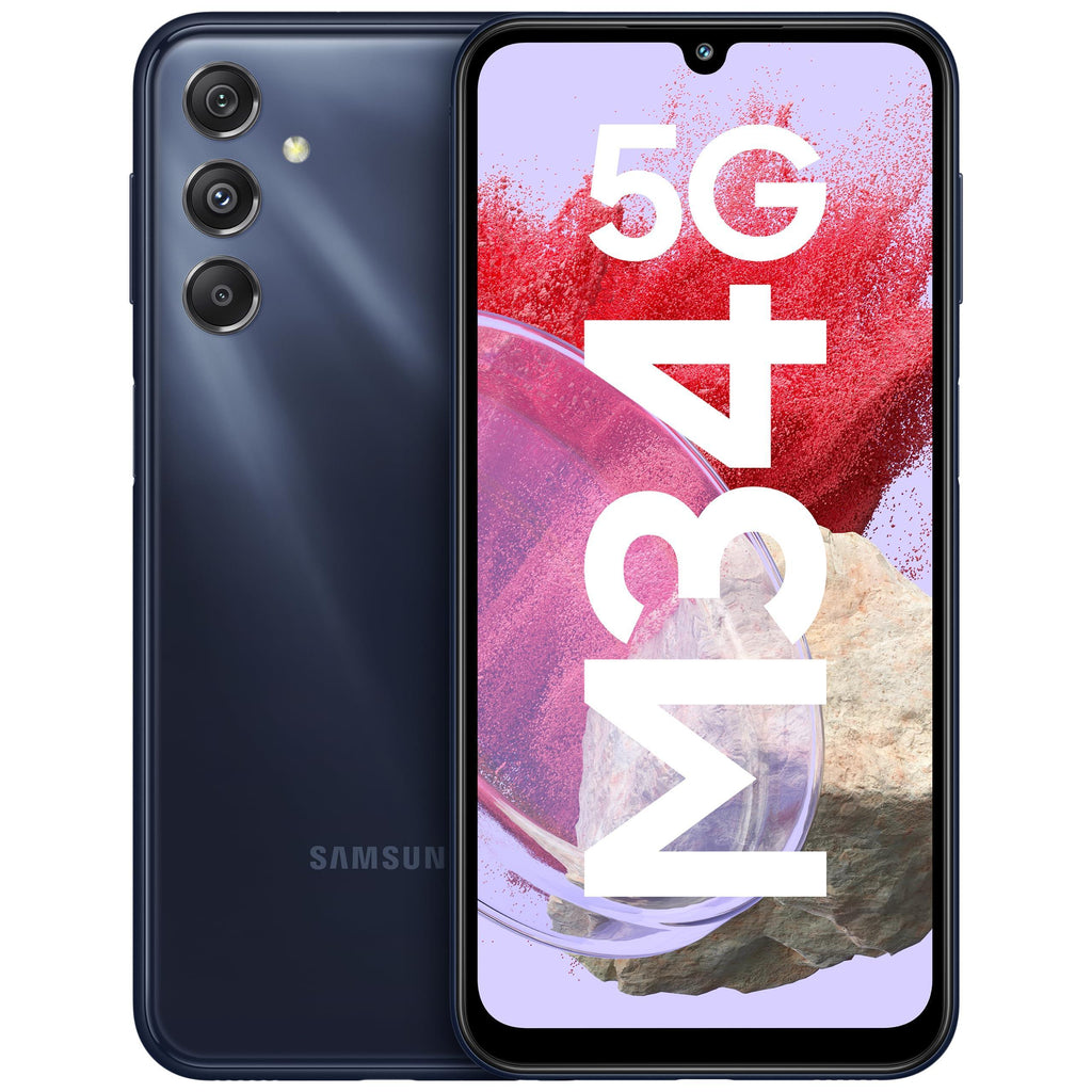 (Refurbished) Samsung Galaxy M34 5G (Midnight Blue,6GB,128GB)|120Hz sAMOLED Display|50MP Triple No Shake Cam|6000 mAh Battery|4 Gen OS Upgrade & 5 Year Security Update|12GB RAM with RAM+|Android 13|Without Charger - Triveni World