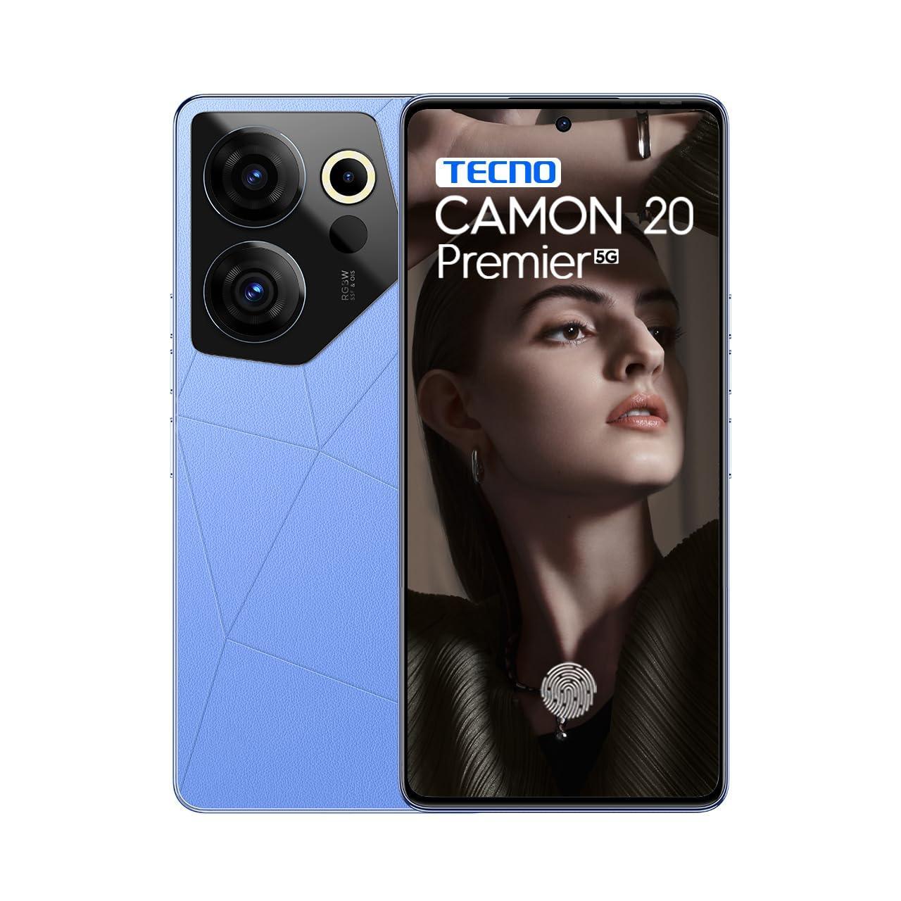 (Refurbished) Tecno Camon 20 Premier 5G (Serenity Blue, 8GB RAM,512GB Storage)|8GB Expandable RAM| Industry 1st 50MP RGBW-Pro Camera| Segment 1st 108MP Ultra-Wide Macro Lens |6.67" 120Hz, 10bit AMOLED in-Display - Triveni World