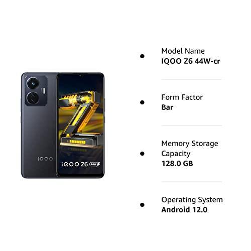 (Refurbished) Vivo iQOO Z6 44W (Raven Black, 6GB RAM, 128GB Storage, Cellular, 6.44 inches) - Triveni World