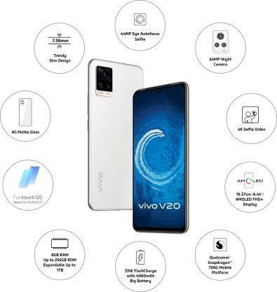 (Refurbished) Vivo V20 Moonlight Sonata, 8GB RAM, 128GB Storage - Triveni World