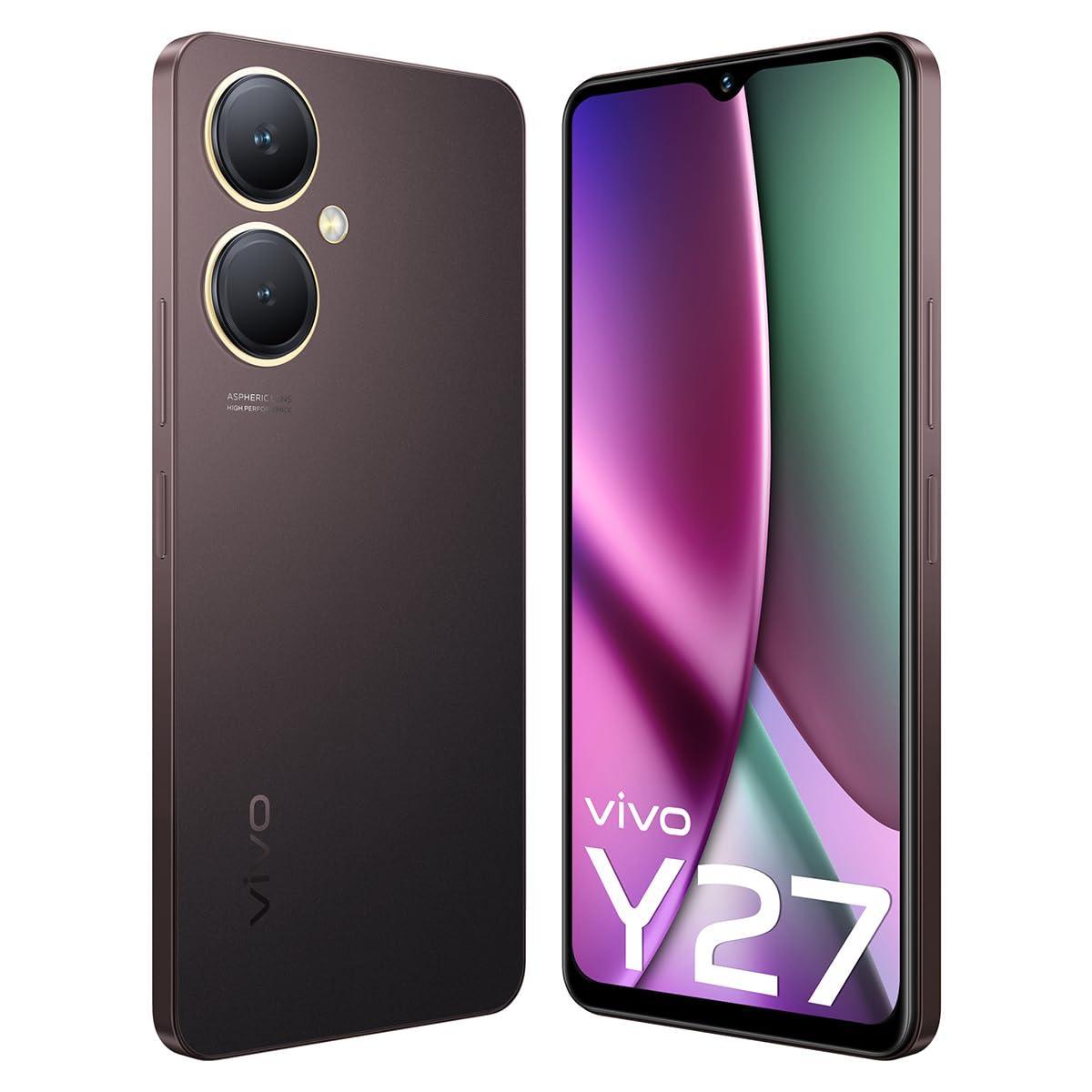 (Refurbished) Vivo Y27 (Burgundy Black, 6GB RAM, 128GB Storage) with No Cost EMI/Additional Exchange Offers - Triveni World