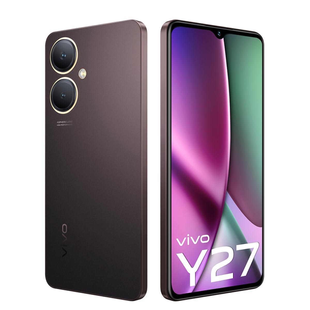 (Refurbished) Vivo Y27 (Burgundy Black, 6GB RAM, 128GB Storage) with No Cost EMI/Additional Exchange Offers - Triveni World