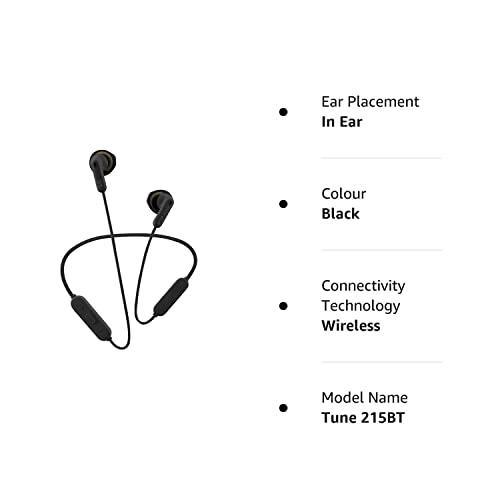 (Renewed) JBL Tune 215BT in-Ear Wireless Bluetooth Headphones with Mic, 16 Hours Playtime, Deep Bass, Quick Charge, Multi-Point Connection and Tangle Free Cable (Black) - Triveni World