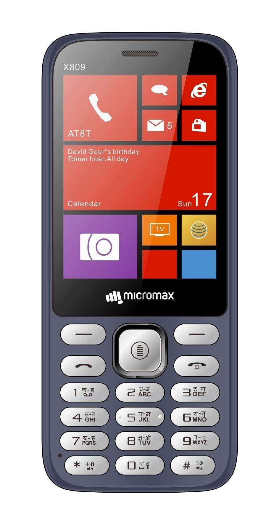 (Renewed) Micromax X809 (Blue, Anti Theft, 1000mAh) - Triveni World