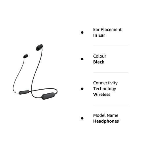 (Renewed) Sony WI-C100 Wireless Earphones with 25 Hrs Battery, Quick Charge, DSEE-Upscale, Splash Proof (IPX4), 360RA, Clear Bass, Fast Pair, in-Ear Bluetooth Headset with mic (Black) - Triveni World