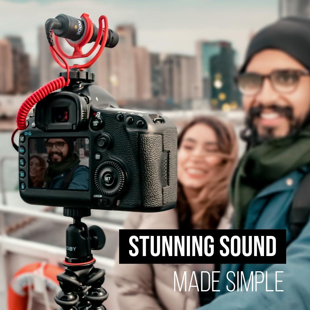 Rode Videomicro Compact On-Camera Unidirectional Microphone with Rycote Lyre Shock Mount, Black - Triveni World