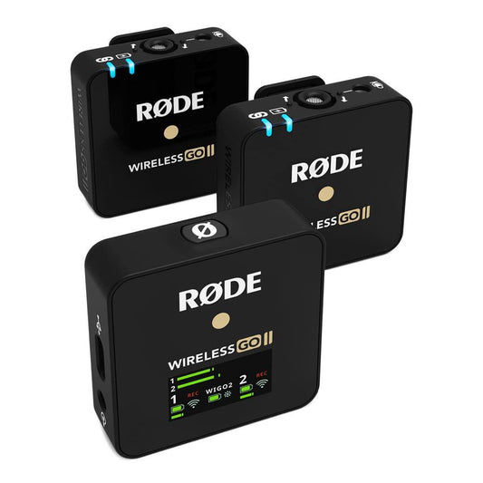 Rode Wireless Go II Dual Channel Wireless Microphone System, Black (Model Number: WIGOII) - Triveni World