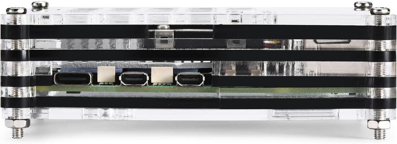 Rpi shop - Black Stripped layer Acrylic Case for Raspberry Pi 5, with Fan and Heatsinks Compatible with Raspberry Pi 5 4GB/8GB, 9 layers, Also compatible with cooler module - Triveni World