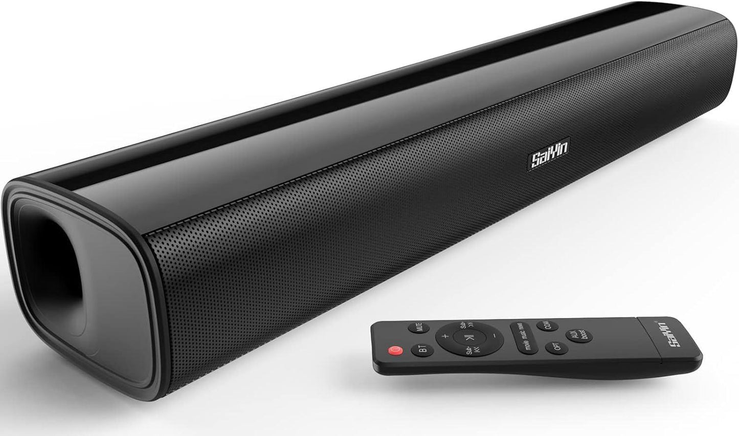 Saiyin Sound Bars for TV, 40 Watts Small Soundbar for TV,Surround Sound System TV Sound Bar Speakers with Bluetooth/Optical/AUX Connection for PC/Gaming/Projectors,17inch - Triveni World