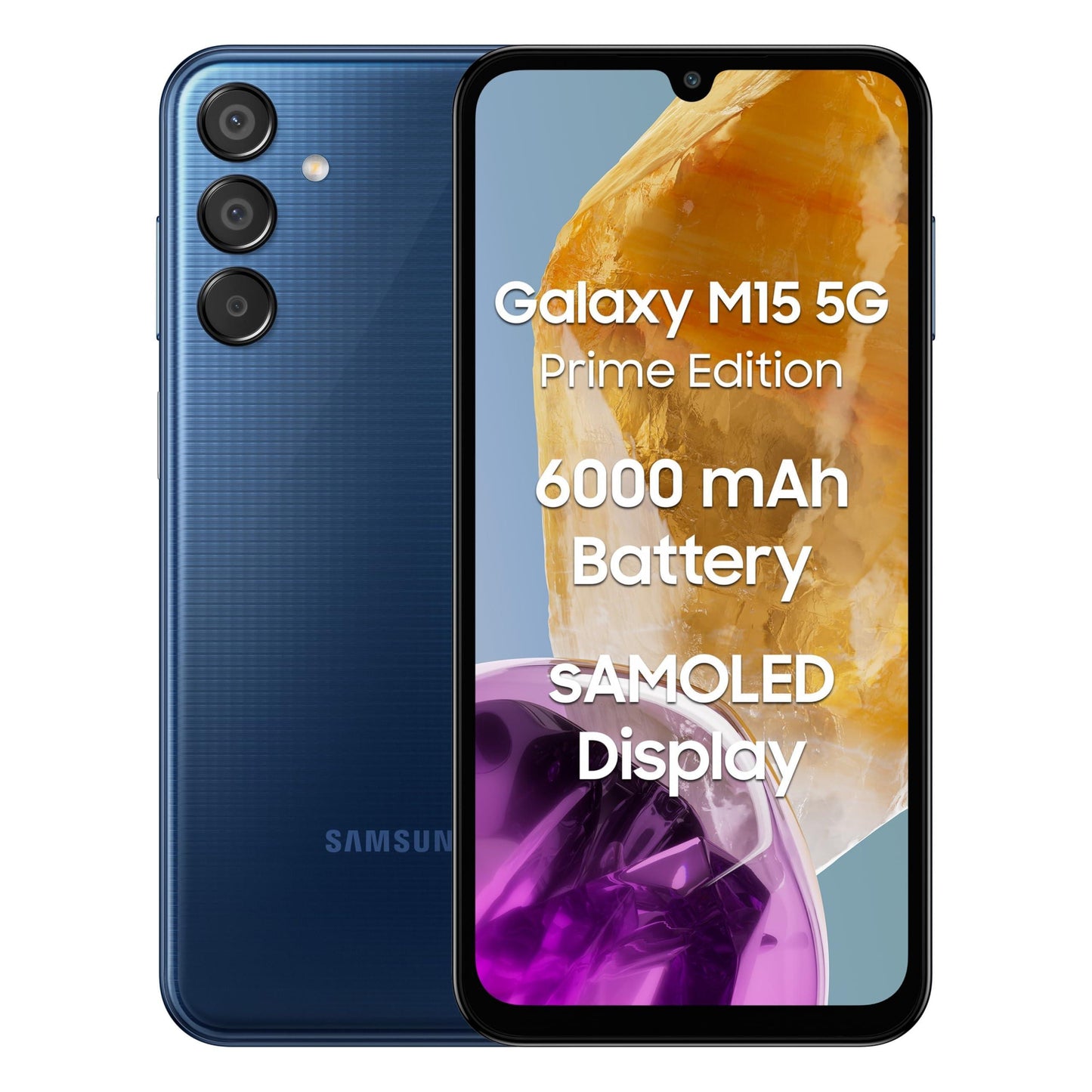 Samsung Galaxy M15 5G Prime Edition (Blue Topaz,6GB RAM,128GB Storage) | Super AMOLED Display| 50MP Triple Cam| 6000mAh Battery| MediaTek Dimensity 6100+ | 4 Gen. OS Upgrade & 5 Year Security Update - Triveni World